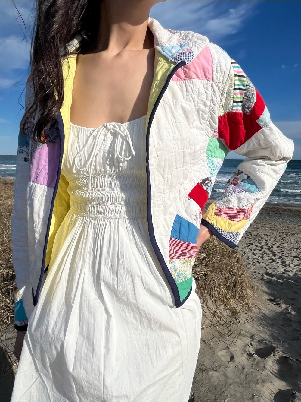 Handmade Patchwork Quilted Coat - Fan Quilt